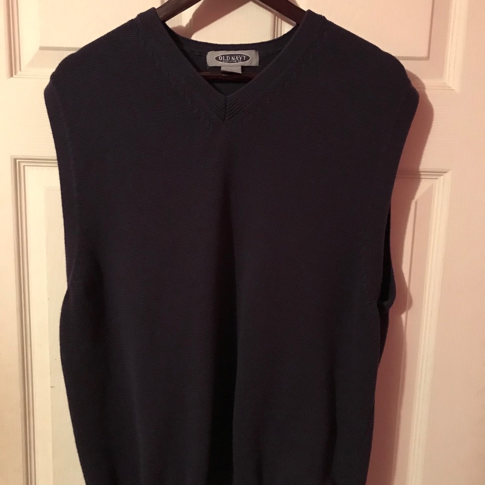 Old Navy Dark Blue V-Neck Sweater Vest Mens Large L